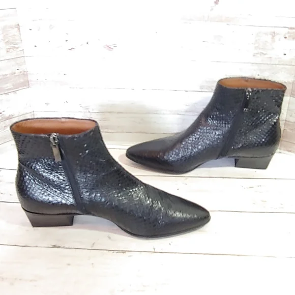 Aquatalia Black Snakeskin Ankle Boots - Picture 11 of 12